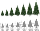 Árvore de Natal artificial – Abeto verde ou branco com suporte metálico (disponível de 120 cm a 240 cm)