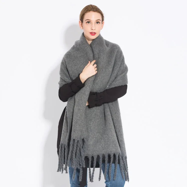 Luxury Brand Cashmere Women Plaid Scarf Winter Warm Shawl Wrap Pashmina Long Tassel Female Foulard Thick Blanket Scarves Pareo