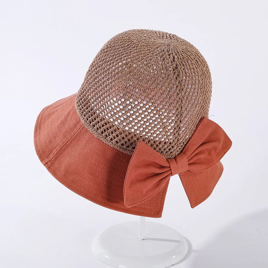 Foldable Women’s Summer Hat with Bow – Comfort & Sun Protection with Elegant Style