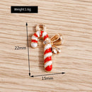 Conjunto de 10 pendentes de Natal em liga metálica esmaltada com laço, com 15*22mm, ideais para a confeção de colares, brincos e bijuteria DIY.