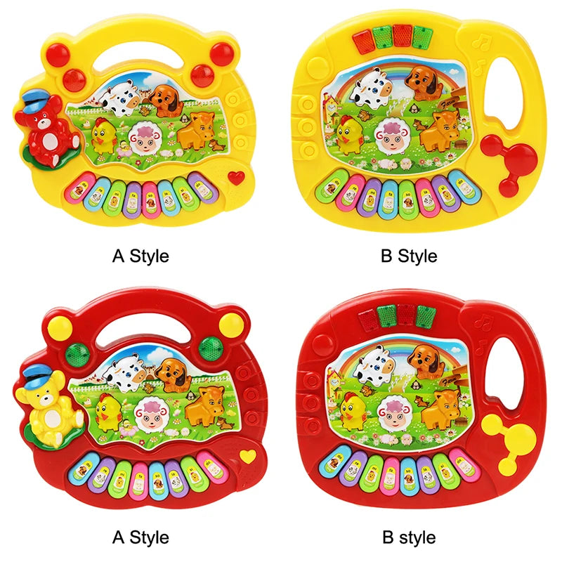 Kids Musical Piano Keyboard with Animal Sounds – Educational Toy with Lights and Music