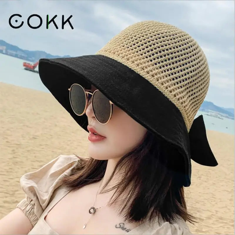Foldable Women’s Summer Hat with Bow – Comfort & Sun Protection with Elegant Style