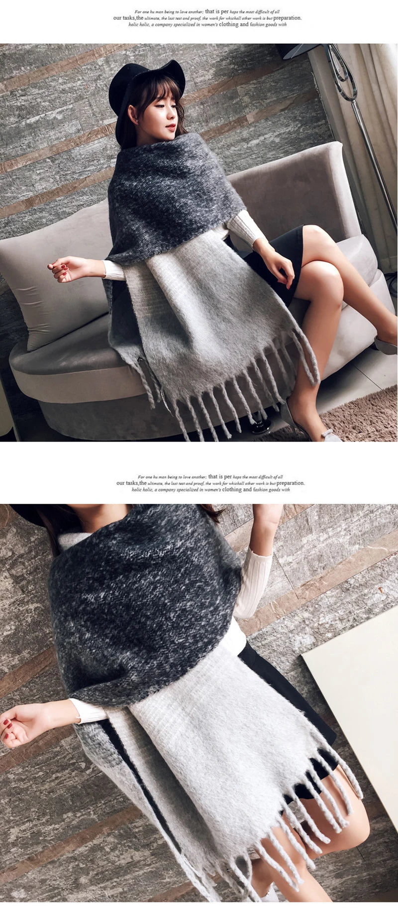 Luxury Brand Cashmere Women Plaid Scarf Winter Warm Shawl Wrap Pashmina Long Tassel Female Foulard Thick Blanket Scarves Pareo