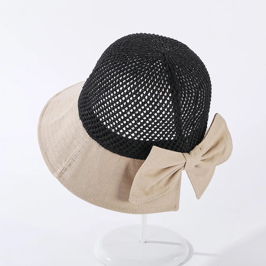 Foldable Women’s Summer Hat with Bow – Comfort & Sun Protection with Elegant Style
