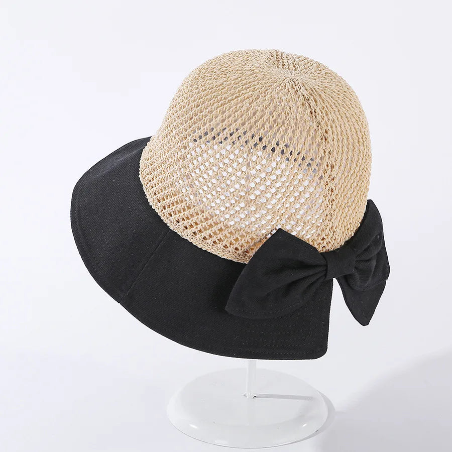 Foldable Women’s Summer Hat with Bow – Comfort & Sun Protection with Elegant Style