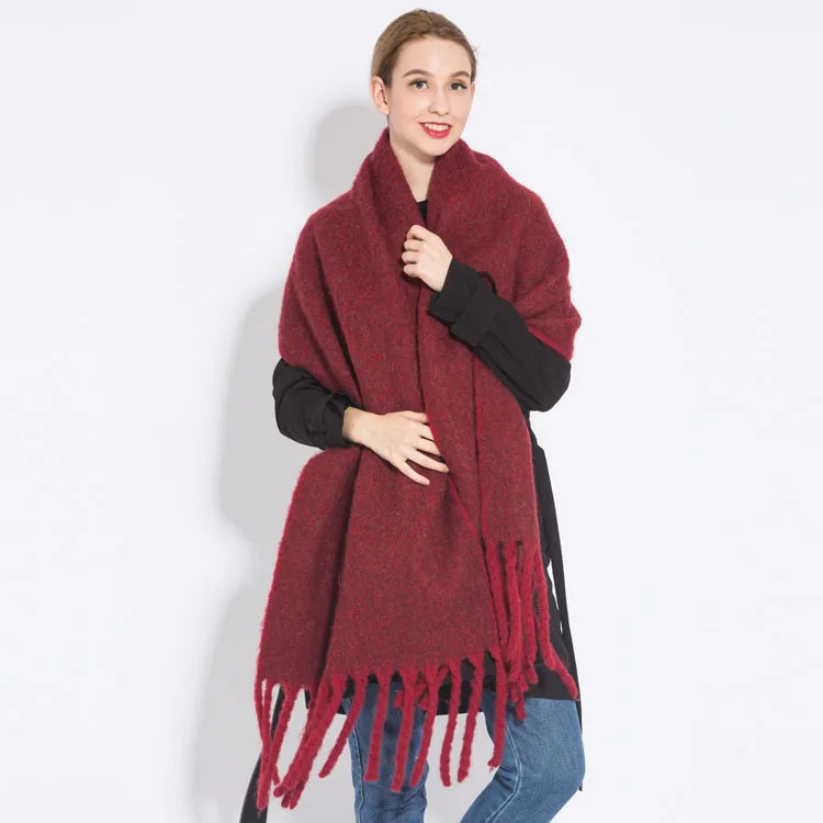 Luxury Brand Cashmere Women Plaid Scarf Winter Warm Shawl Wrap Pashmina Long Tassel Female Foulard Thick Blanket Scarves Pareo