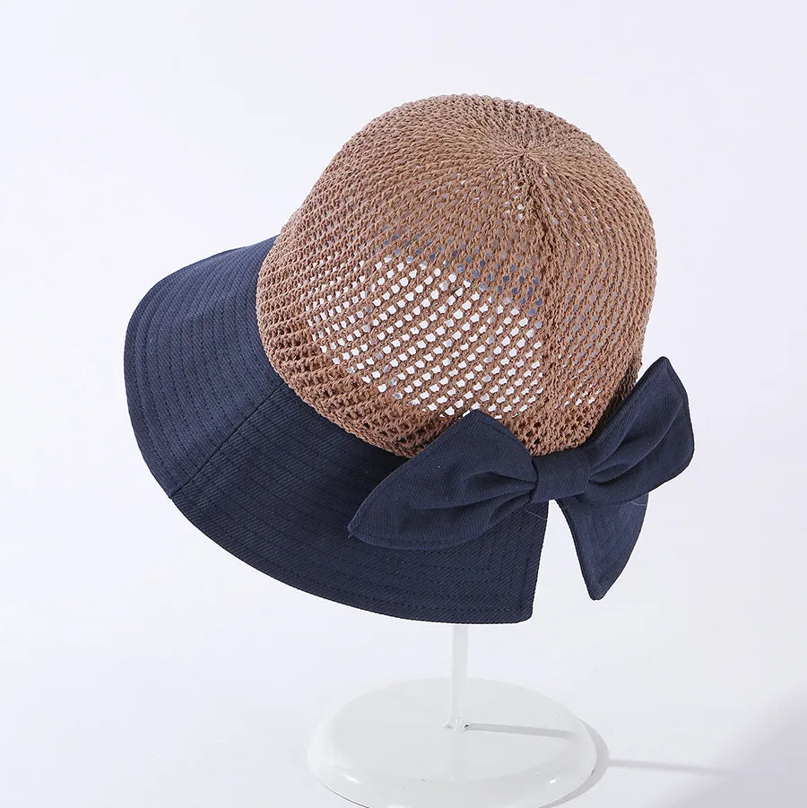 Foldable Women’s Summer Hat with Bow – Comfort & Sun Protection with Elegant Style