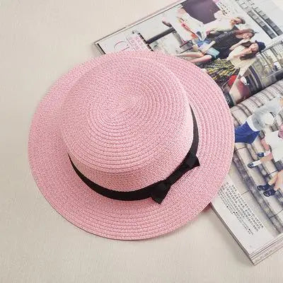 Women’s Panama Straw Hat with Bow – Elegant Summer Sun Protection