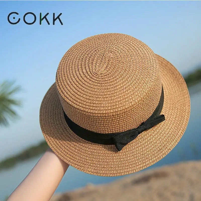 Women’s Panama Straw Hat with Bow – Elegant Summer Sun Protection