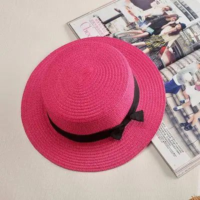 Women’s Panama Straw Hat with Bow – Elegant Summer Sun Protection