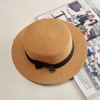 Women’s Panama Straw Hat with Bow – Elegant Summer Sun Protection