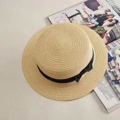 Women’s Panama Straw Hat with Bow – Elegant Summer Sun Protection