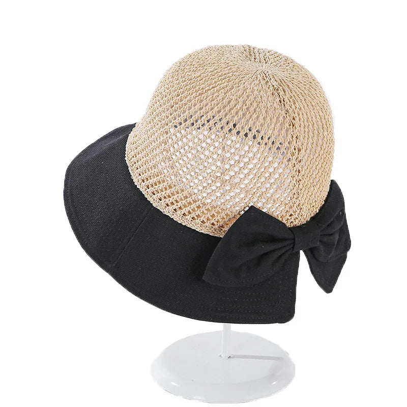 Foldable Women’s Summer Hat with Bow – Comfort & Sun Protection with Elegant Style