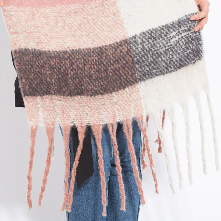 Luxury Brand Cashmere Women Plaid Scarf Winter Warm Shawl Wrap Pashmina Long Tassel Female Foulard Thick Blanket Scarves Pareo