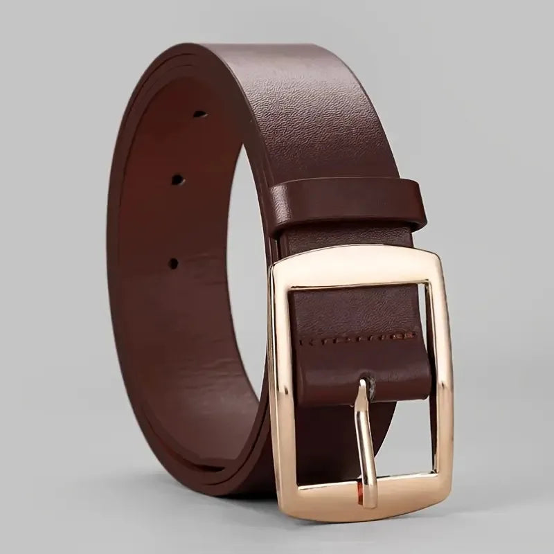 Elegant PU Leather Belt – Unisex Luxury Waist Strap for Jeans and More