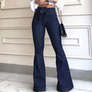 Calças de ganga de mulher flare de cintura subida – estilo, conforto e elegância!