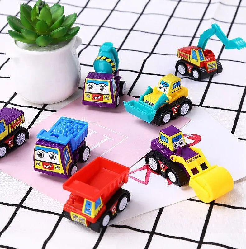 6-Piece Mini Pull-Back Engineering Car Set