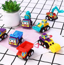 Conjunto de 6 Miniaturas de Carrinhos de Engenharia com Mecanismo de Fricção