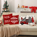 Conjunto de 4 capas de almofadas de Natal 45x45cm para decoração festiva de casa e sofá.