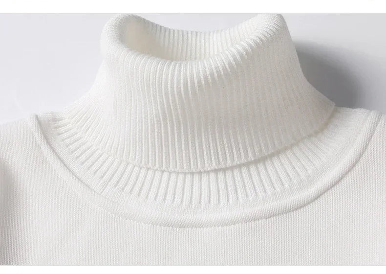 Autumn Winter Casual Fleece Thickened Warm Sweater Women's Turtleneck Solid Sweater Knitting Pullovers Rollneck Slim Fit Top