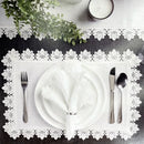 Conjunto de 6 elegantes guardanapos de linho branco com bainha aberta – Decoração de mesa de estilo europeu a um preço acessível.