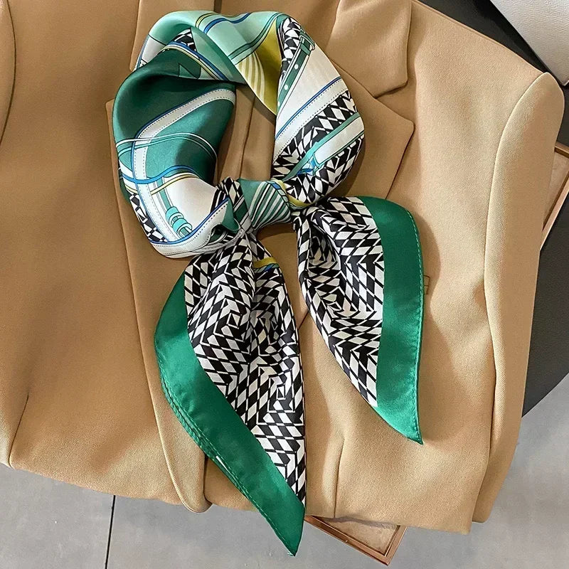 Luxury Print Satin Square Scarf – Elegant, Versatile & Lightweight for Everyday Use