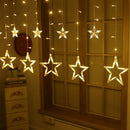 Cortina de Luzes LED em Forma de Estrela: Deixe a Magia Brilhar! 