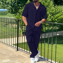 Conjunto de calças casuais para homem para a primavera e verão.