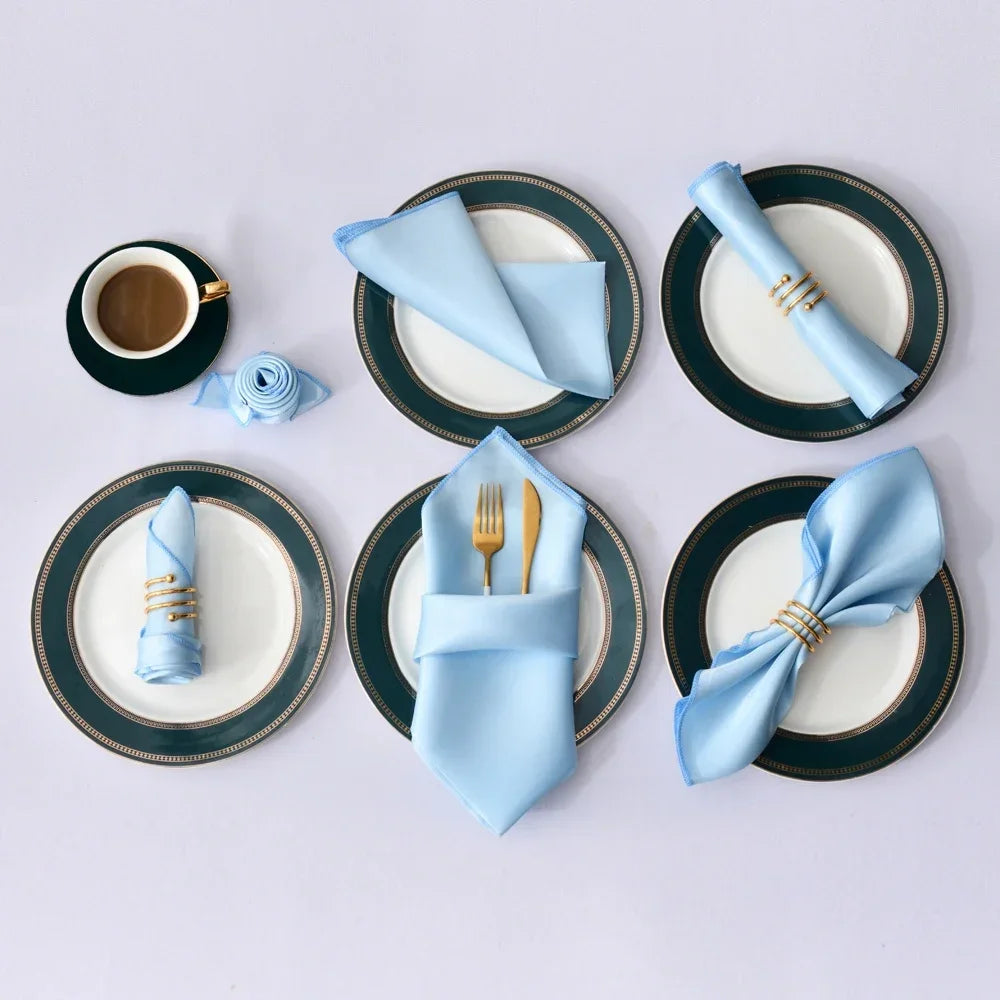 Satin Table Napkins Set of 12 – Elegant  Party Table Decor