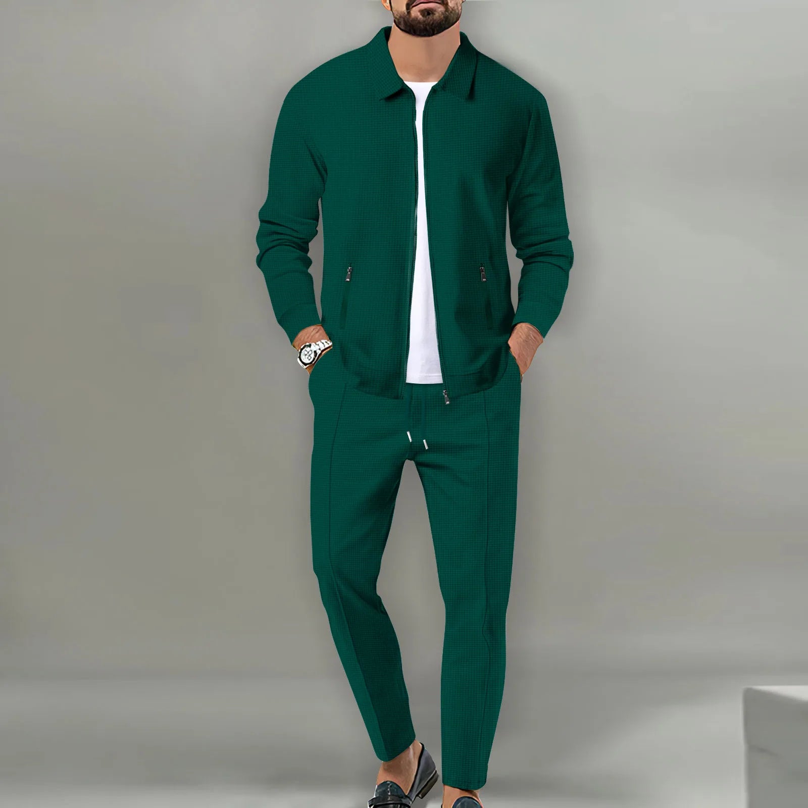 Men's Waffle Texture Sports Set
