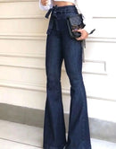 Calças de ganga de mulher flare de cintura subida – estilo, conforto e elegância!