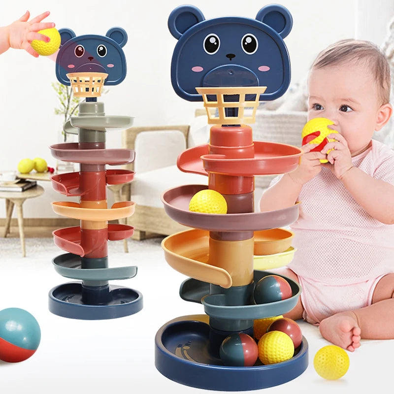 Spiral Ball Drop Tower – Montessori Educational Toy for Babies and Toddlers