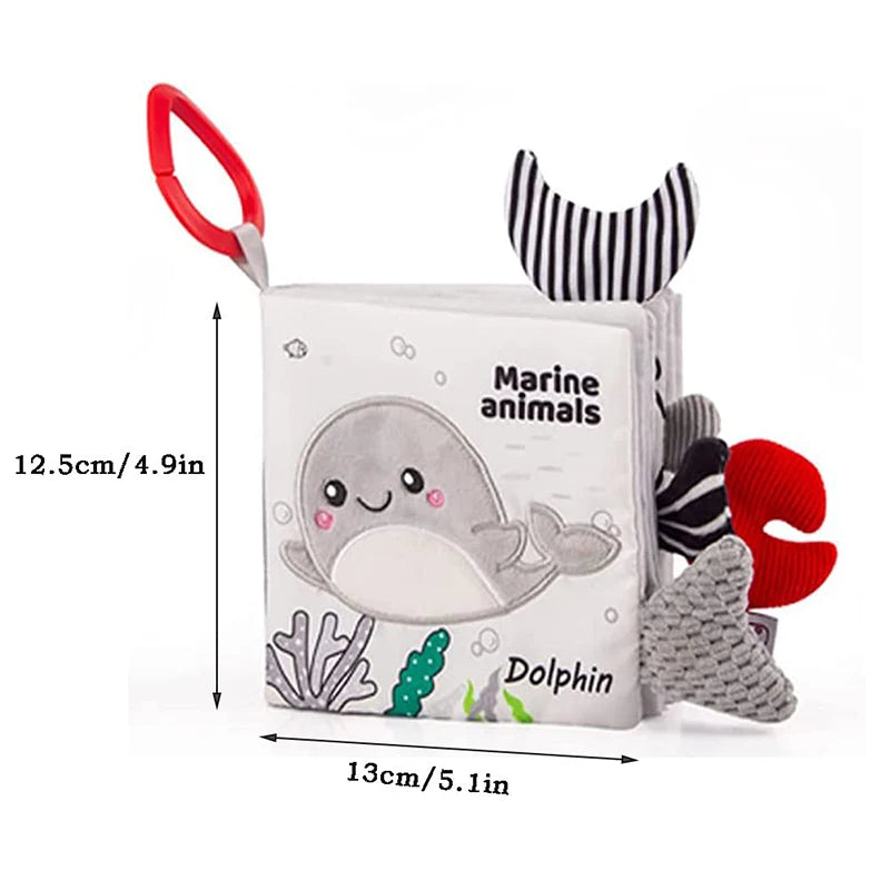 3D Touch & Feel Soft Baby Book – Musical High-Contrast Cloth Book for Infants (0–12 Months)