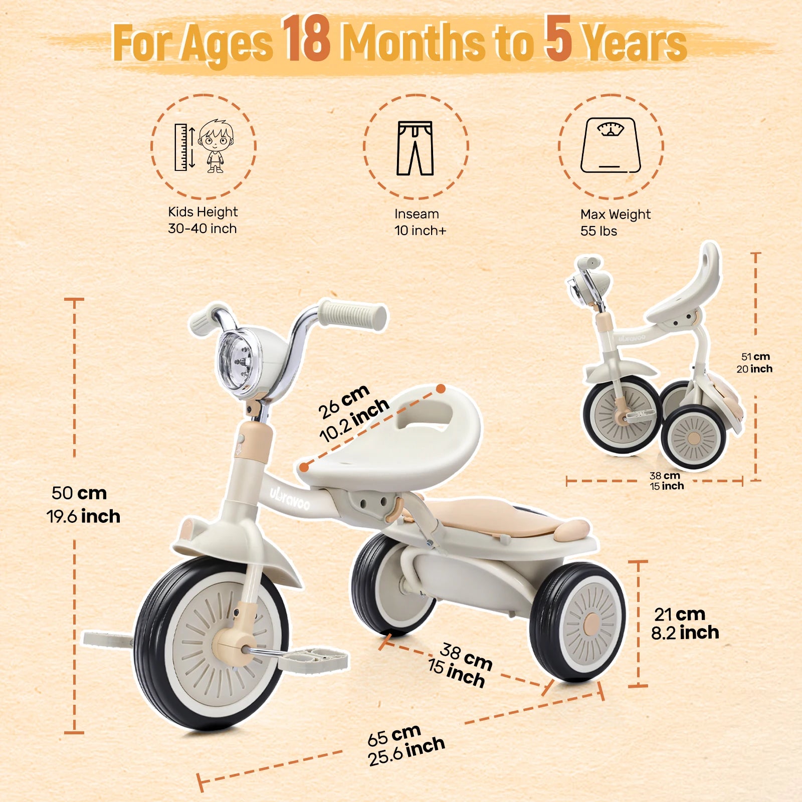 Foldable Toddler Tricycle 3 Wheels – Safe, Fun & Budget-Friendly Ride for Little Ones!