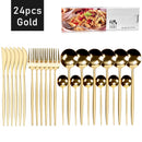 24-Piece Stainless Steel Cutlery Set – Elegant Tableware for 6