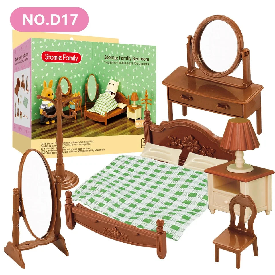 Forest Miniature Dollhouse – Kitchen & Dining Room Furniture Set