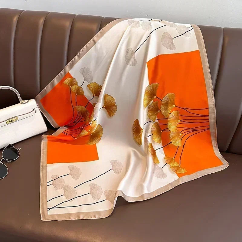 Luxury Print Satin Square Scarf – Elegant, Versatile & Lightweight for Everyday Use