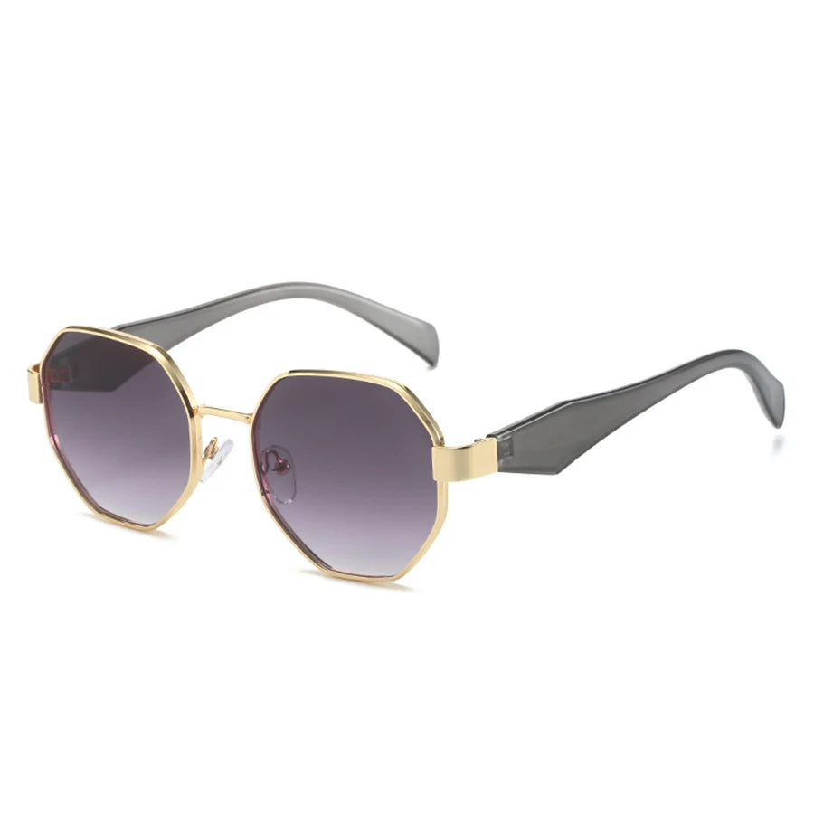 Maya – Retro Polygonal Metal Frame Sunglasses