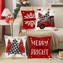 Conjunto de 4 capas de almofadas de Natal 45x45cm para decoração festiva de casa e sofá.