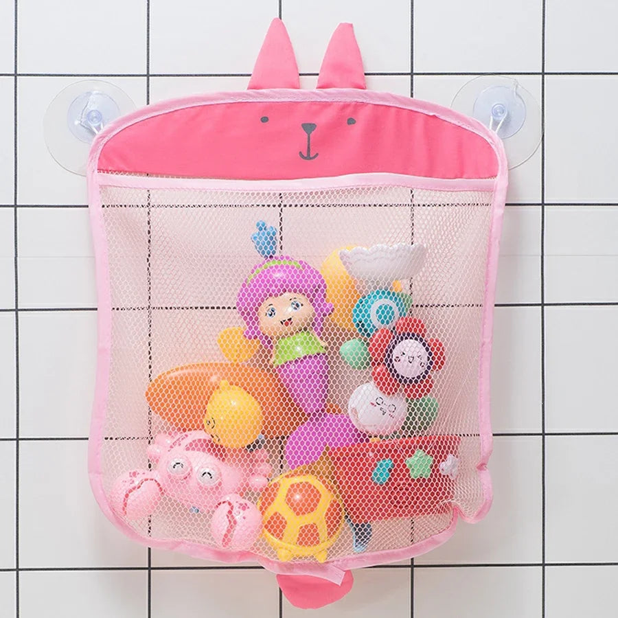 “Dino” Bath Toy Organizer – Mesh Hanging Bag with Suction Cups for Bathtub