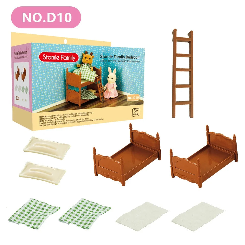 Forest Miniature Dollhouse – Kitchen & Dining Room Furniture Set