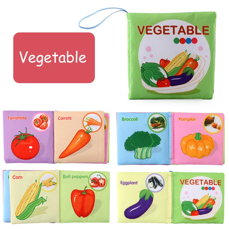 Soft 3D Cloth Book – Animal Family Cognitive Montessori Toy for Newborns (0–12 Months)