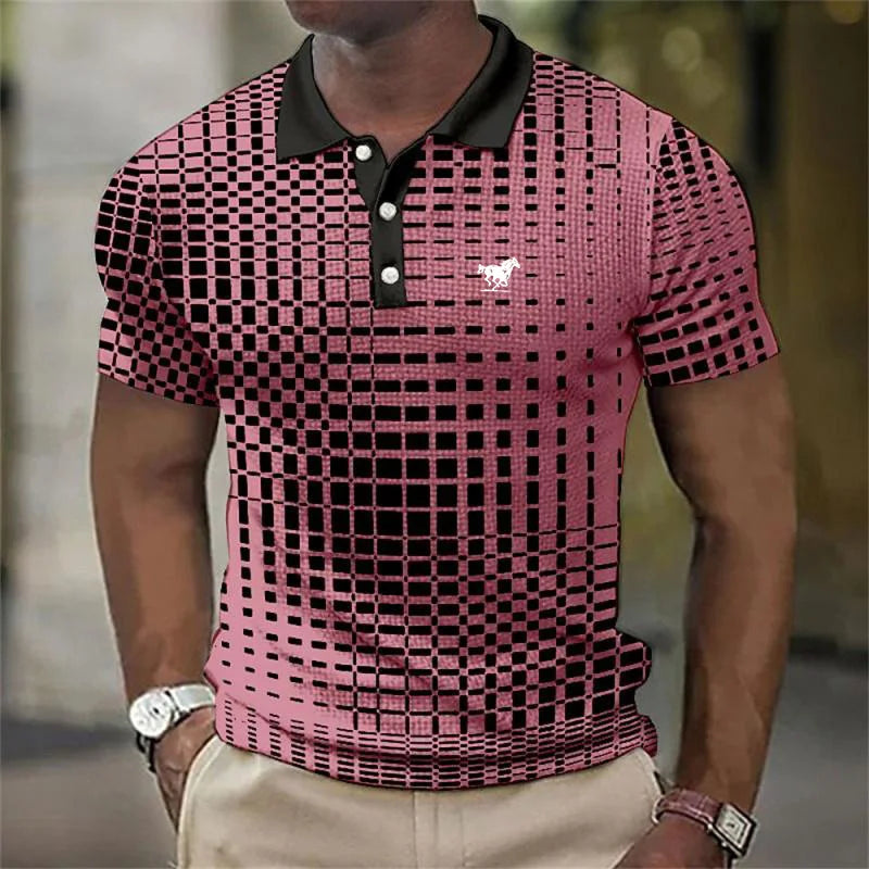 Men’s Summer Fashion Polo Shirt –   Color Contrast Design