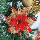 As flores de Natal com glitter dão um toque de elegância natalícia!