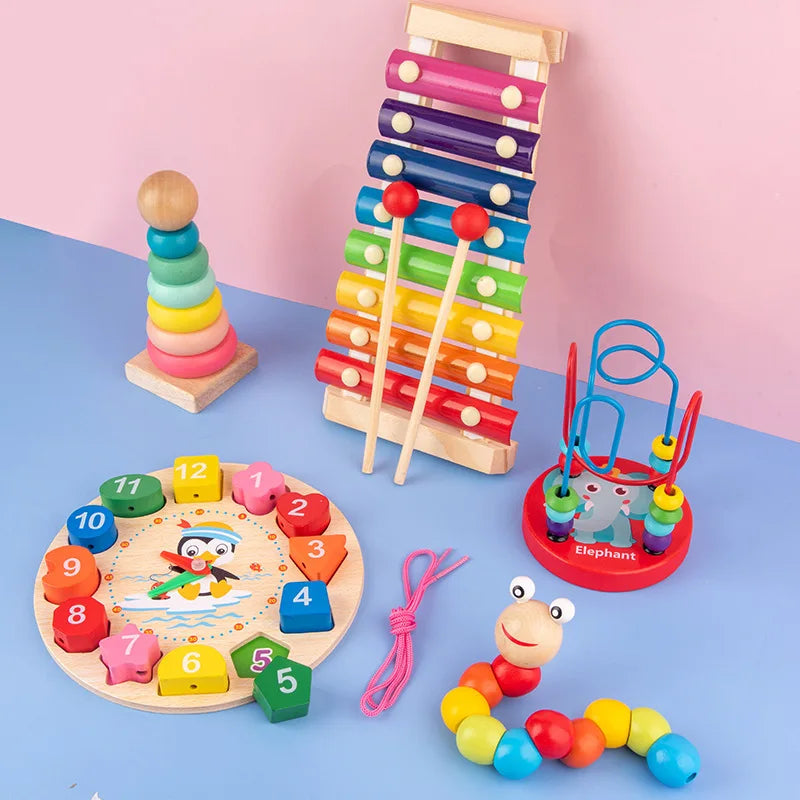 9-in-1 Educational Montessori Wooden Toy – Develop Motor Skills & Logic