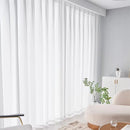 Painel de cortina transparente em chiffon branco – Elegância suave para uma casa leve e acolhedora.