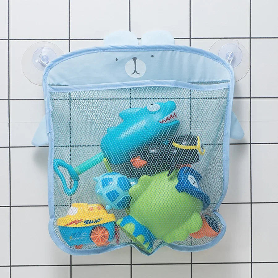 “Dino” Bath Toy Organizer – Mesh Hanging Bag with Suction Cups for Bathtub