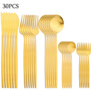 30-Piece Stainless Steel Cutlery Set – Elegant Dining at Home