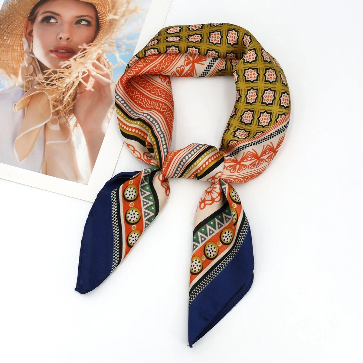 Luxury Print Satin Square Scarf – Elegant, Versatile & Lightweight for Everyday Use