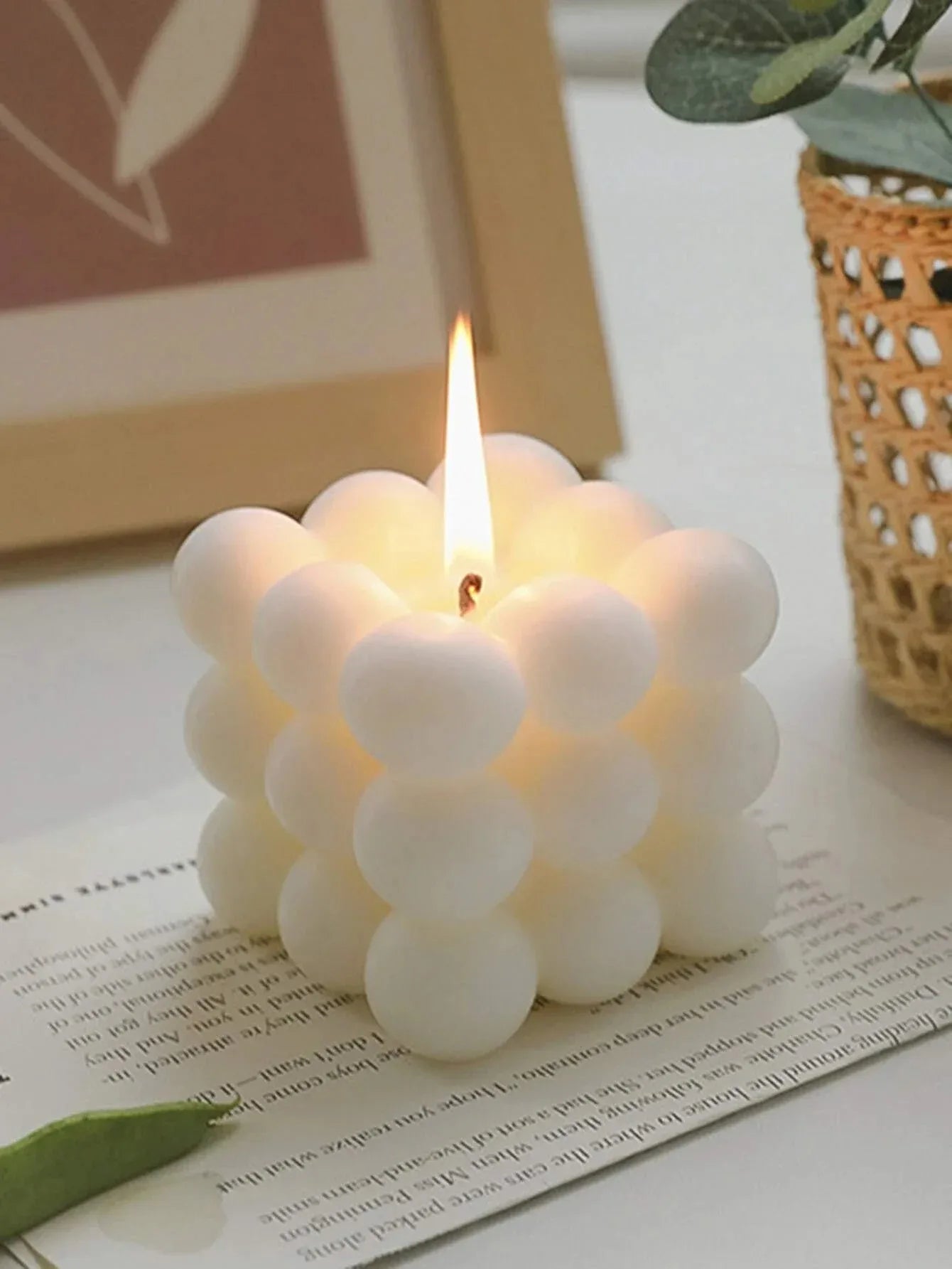 Handmade Soy Wax Aromatherapy Candle – Scented Decorative Cube/Ball Shape, Ideal for Home Decor & Wedding Gift